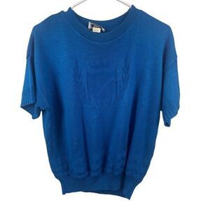American Vintage Keneth Too! Blue 80s Acrylic‎ Sweater Made in USA Size M?